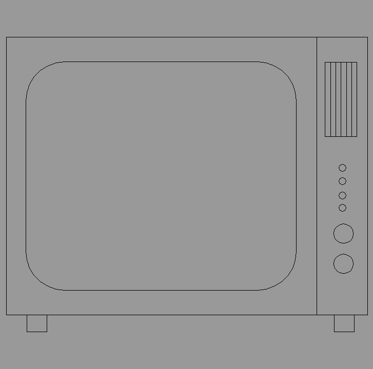 Bloque Autocad Vista de Television 2D 02 en Alzado